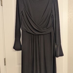 Elegant Long Sleeve Charcoal Dress